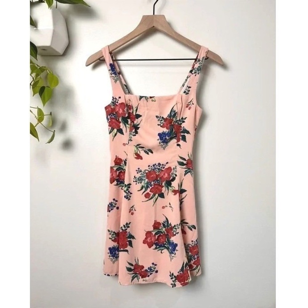Abercrombie & Fitch Fit & Flare Floral Pink Sleeveless Smocked Back Dress XXS